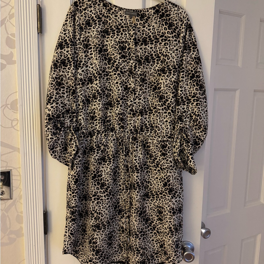 Leopard Print Long Sleeve Dress